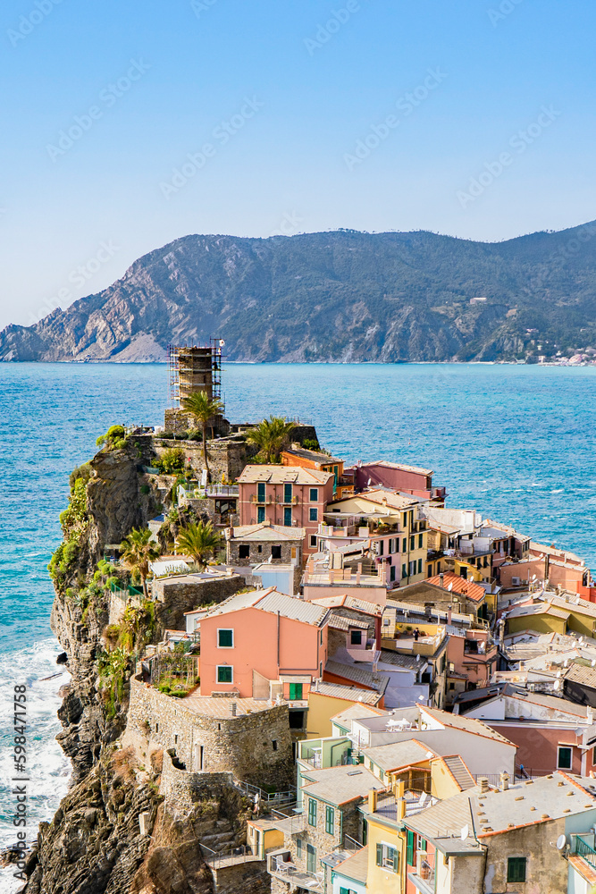 Scenic view of Vernazza village located in Cinque Terre, Italy