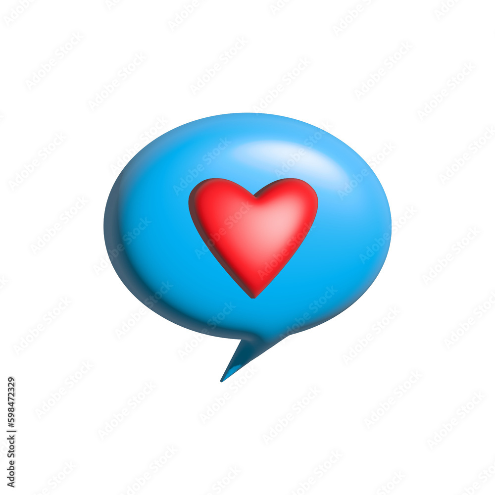 love dialog illustration in 3d style. love dialogue illustration in realistic style.
