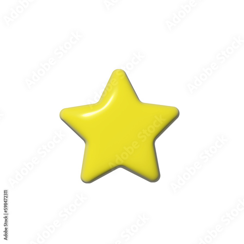 star illustration in 3d style. star illustration in realistic style.
