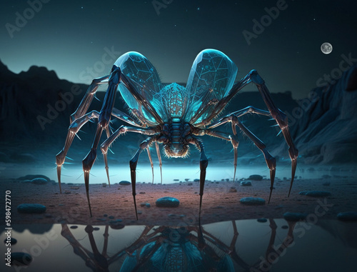 A Giant Glass Spider   Generative AI