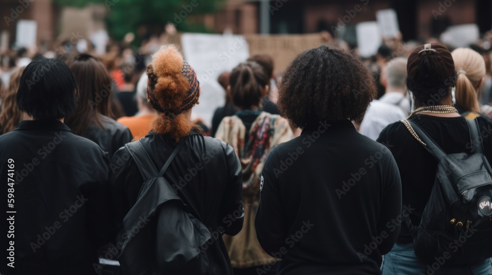 diverse group of people participating in a protest, generative ai diverse group of people participating in a protest, generative ai