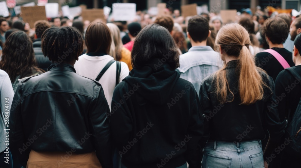 diverse group of people participating in a protest, generative ai diverse group of people participating in a protest, generative ai