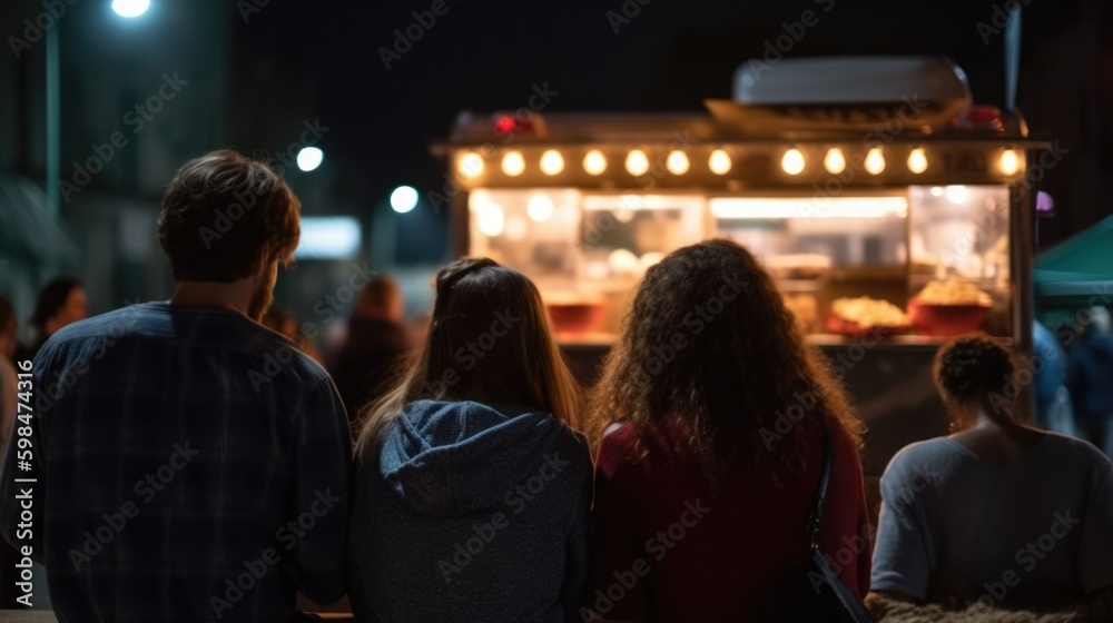 group of diverse friends enjoying a meal,generative ai