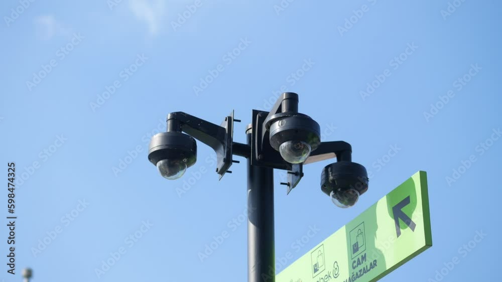 CCTV security camera operating outdoor Generative AI CCTV security camera operating outdoor Generative AI