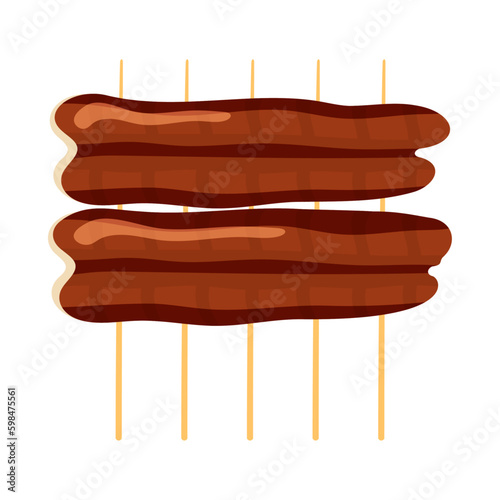 うなぎの蒲焼き。フラットなベクターイラスト。
Kabayaki (glaze-grilled eel). Flat designed vector illustration.