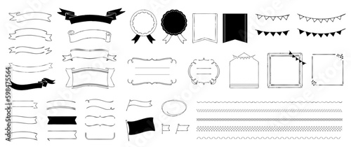 A set of cute designs that look like they were drawn with a pen
