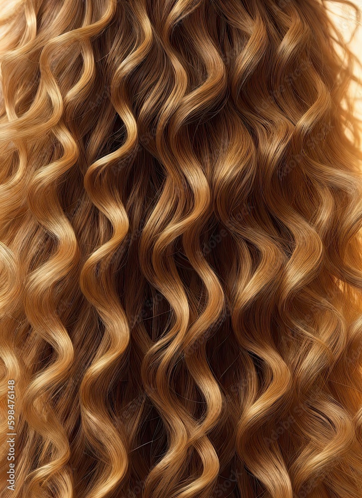 mazing beautiful curly female long hair. Generative Ai mazing beautiful curly female long hair. Generative Ai