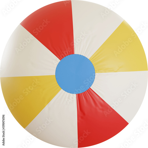 bounce beach ball with the colors red, yellow and white 