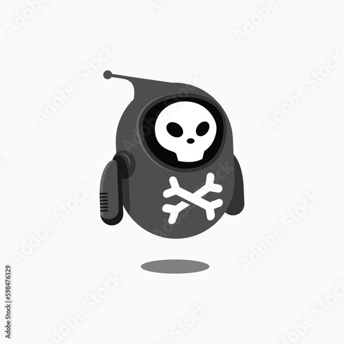 Illustration of a evil robot or virus robot.
