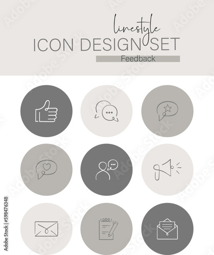 Linestyle Icon Design Set Feedback
