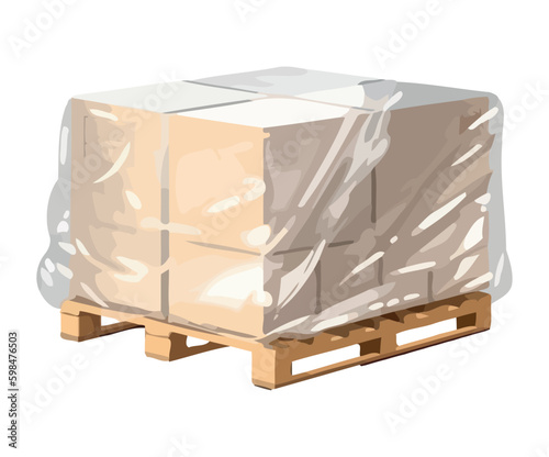 stowages wooden with boxes packing Generative AI