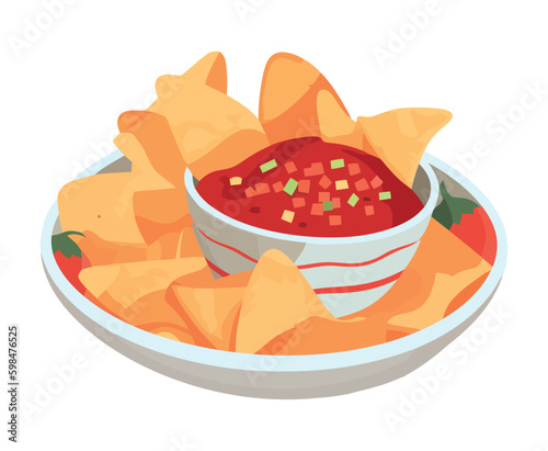 Healthy nachos fresh cilantro spice Generative AI