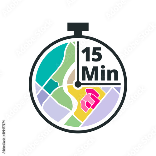 15-min city concept timer