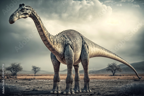 Prehistoric Brachiosaurus Dinosaur - Ai Generative © Jim Vallee