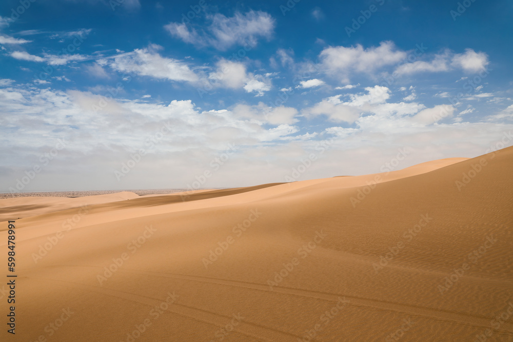 View of the pristine sand dunes of Sandwich Harbour Namibia View of the pristine sand dunes of Sandwich Harbour Namibia