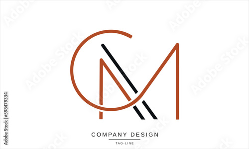 CM, MC, Abstract Letters Logo Monogram