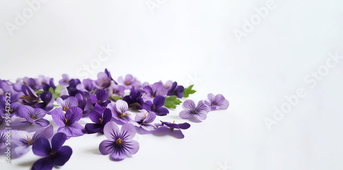 Violet flowers on white background