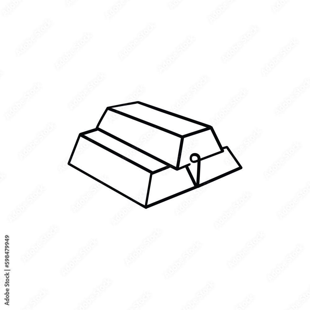 Gold Bar Line Style Icon Design Gold Bar Line Style Icon Design