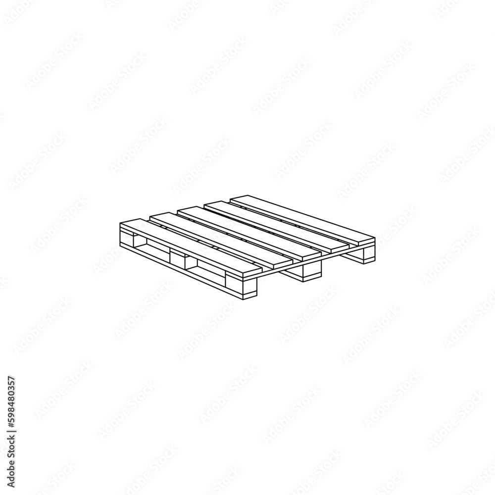 Wooden pallet icon isolated vector graphics Wooden pallet icon isolated vector graphics