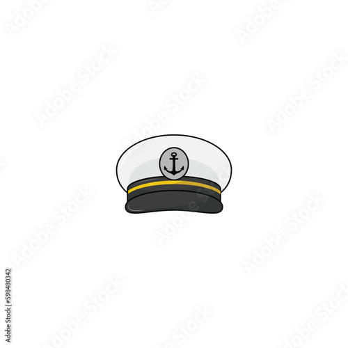 Captain hat icon isolated vector graphics