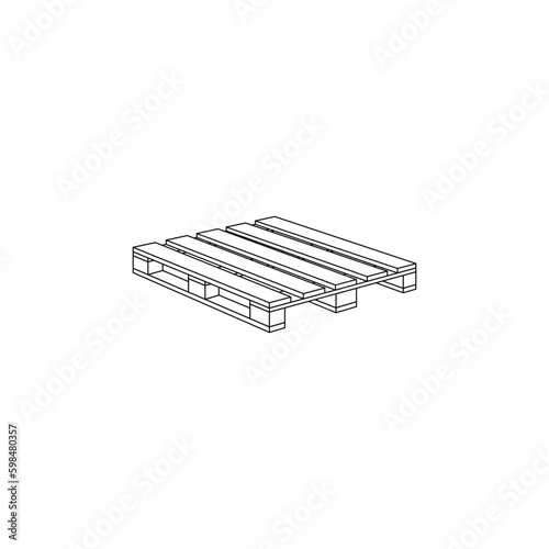 Wooden pallet icon isolated vector graphics