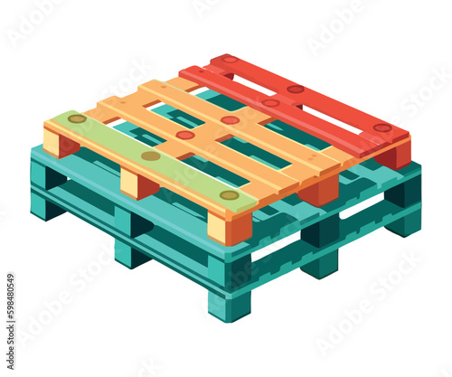 red and green stowages wooden Generative AI