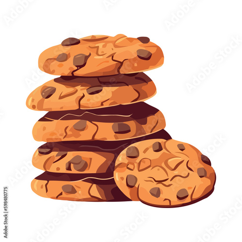 Freshly baked chocolate chip cookies sweet Generative AI