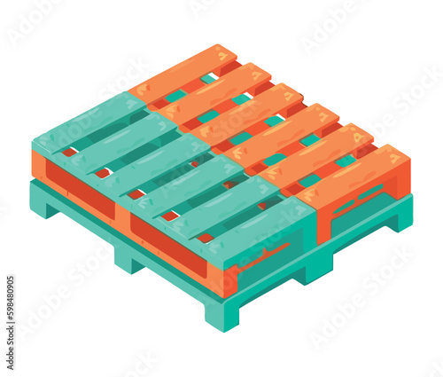 green and orange stowages wooden Generative AI