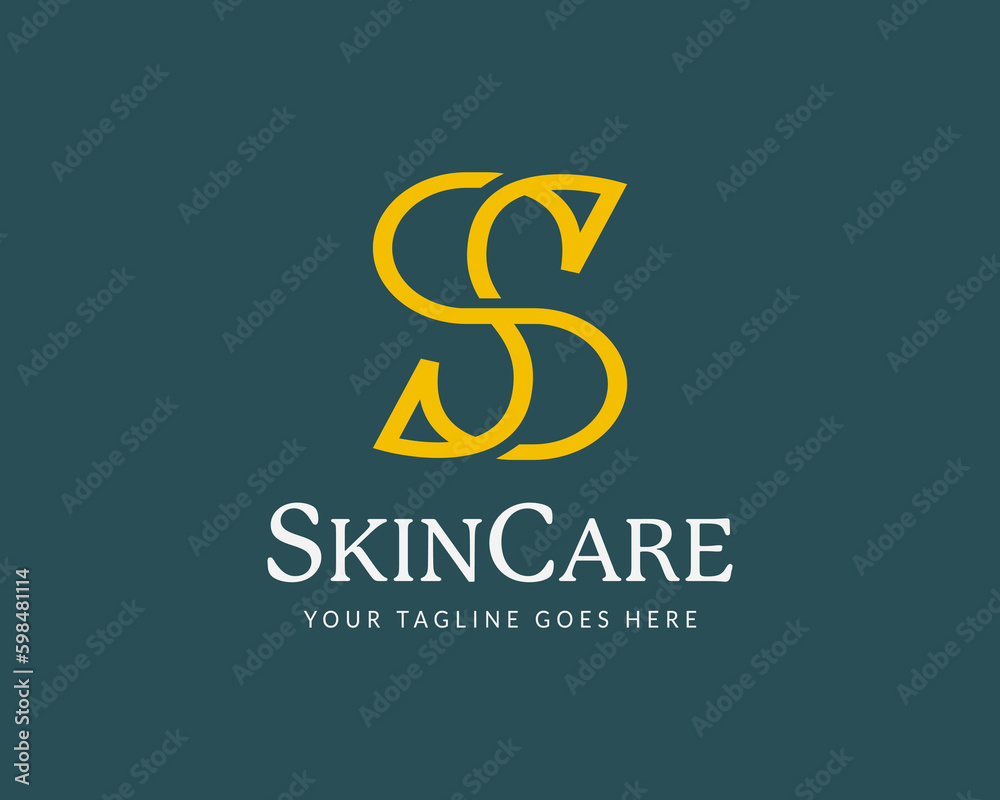 Vector Letter S monoline with elegant style logo design for skin care and beauty Vector Letter S monoline with elegant style logo design for skin care and beauty