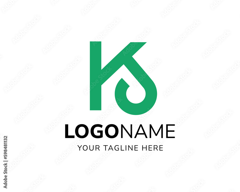 Vector Green Letter KJ icon logo design template Vector Green Letter KJ icon logo design template