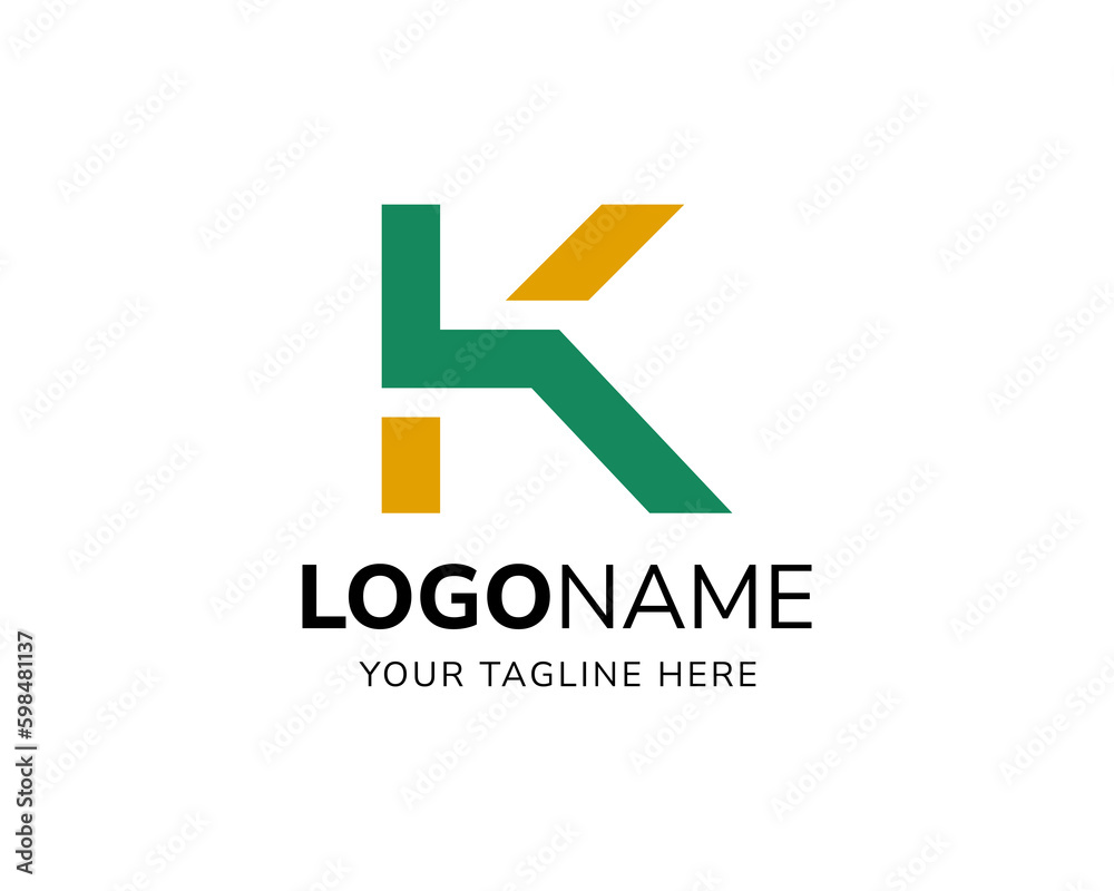 Vector Green Letter K icon logo design template Vector Green Letter K icon logo design template