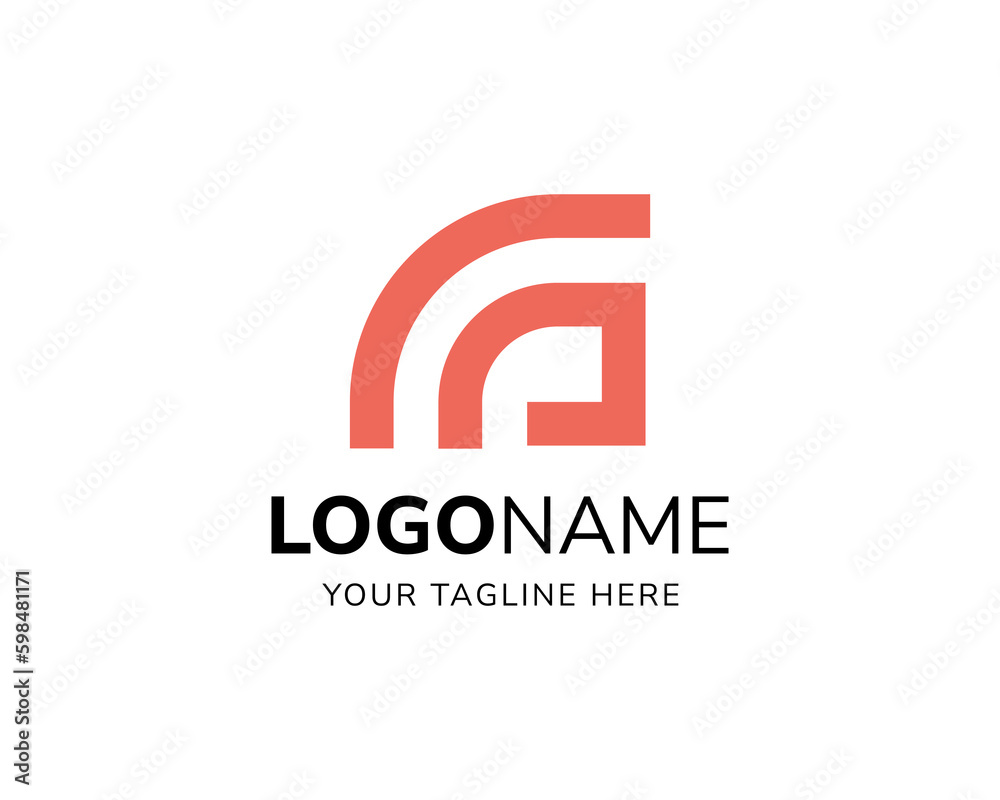 Vector Monoline letter G wifi icon logo design template