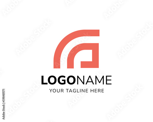 Vector Monoline letter G wifi icon logo design template