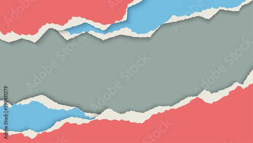 Abstract Paper Ripped Frame Template Design