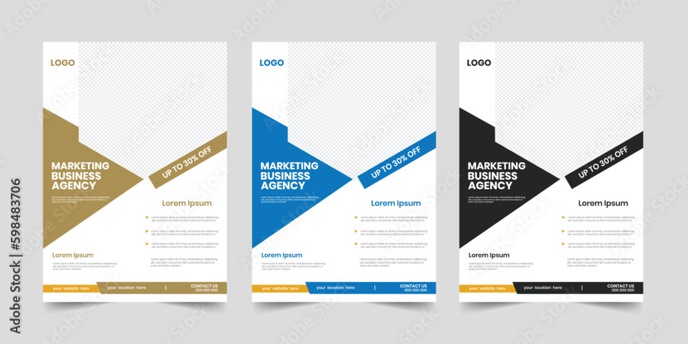  a4 company marketing concept flyer, modern one- sided annual report, perfect abstract shape vector