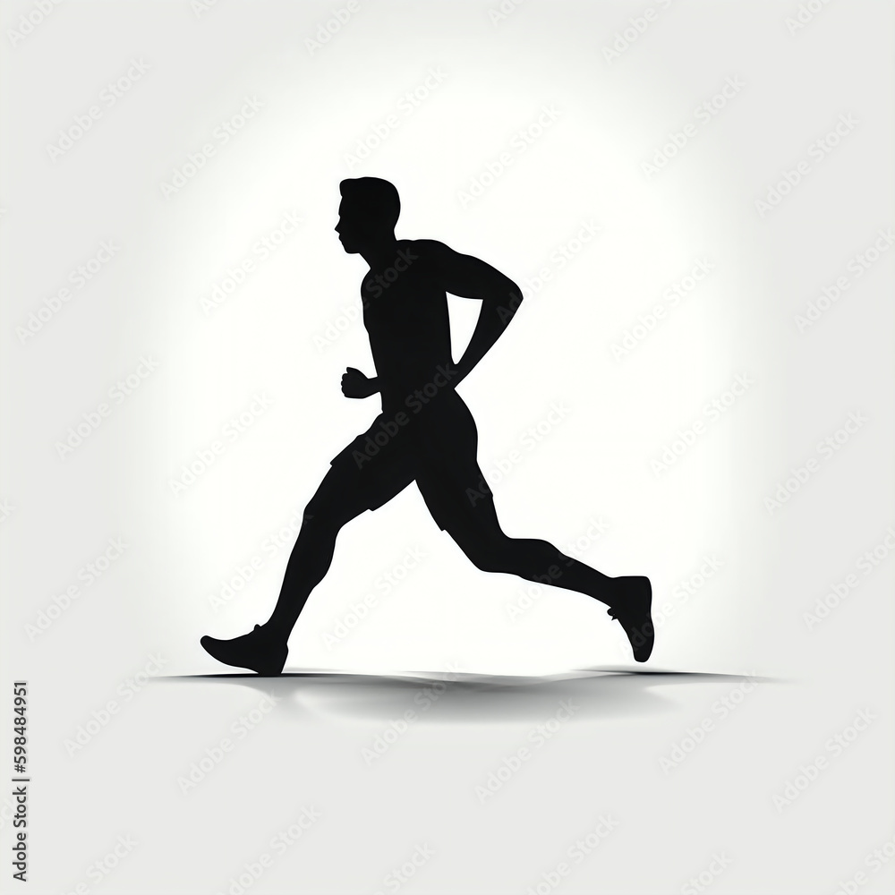 silhouette of running man isolated vector illustration on white background for logo, graphic design, advertising, and marketing. generative ai
