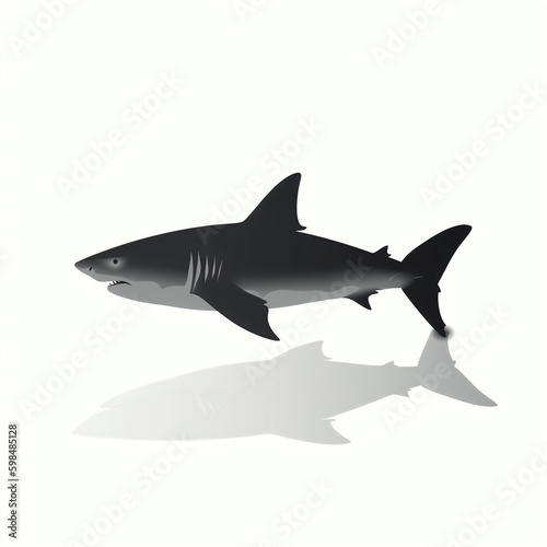 Wallpaper Mural silhouette of shark isolated vector illustration on white background for animal logo, graphic icon, and modern home décor. perfect for wildlife and safari-themed designs. generative ai Torontodigital.ca