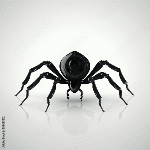 spider silhouette - isolated vector illustration on white background for horror-themed logo, graphic icon - perfect for creepy-crawly themes and Halloween-inspired designs. generative ai