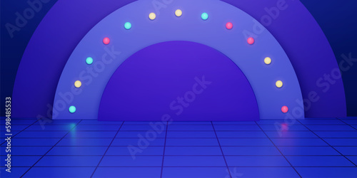 Tile floor and arc background