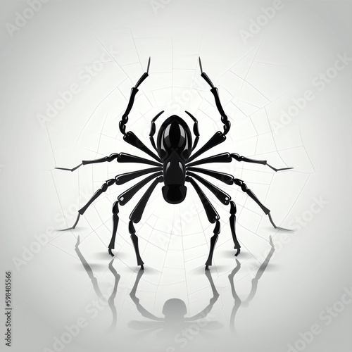 silhouette of spider isolated vector illustration on white background for animal logo, graphic icon, and modern home décor. perfect for wildlife and safari-themed designs. generative ai © ShadowHero