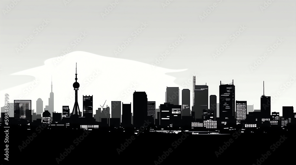 city isolated vector illustration on white background for logo, graphic design, advertising, and marketing. generative ai