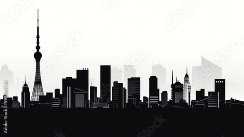 city isolated vector illustration on white background for logo, graphic design, advertising, and marketing. generative ai