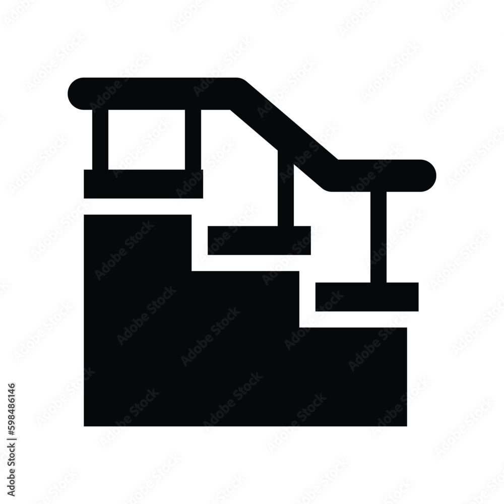 . stairs glyph icon illustration vector graphic . stairs glyph icon illustration vector graphic