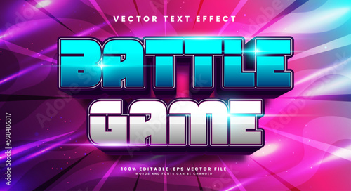Battle game editable text style effect. Vector text effect.