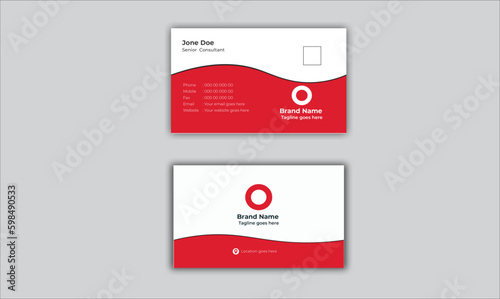 Creative Modern Corporate Business Card Design Template Double sided Horizontal Name Card Simple and clean Colourful visiting card.