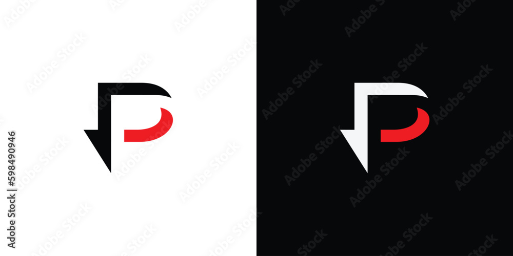 Modern and strong letter P initials logo design 3 Modern and strong letter P initials logo design 3