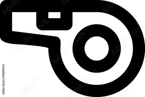 Whistle black outline icon