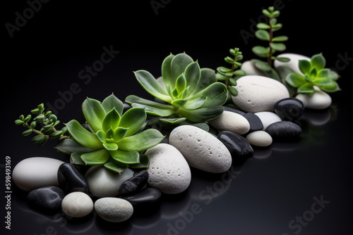 A group of white stones  arranged in a pattern on a black background
