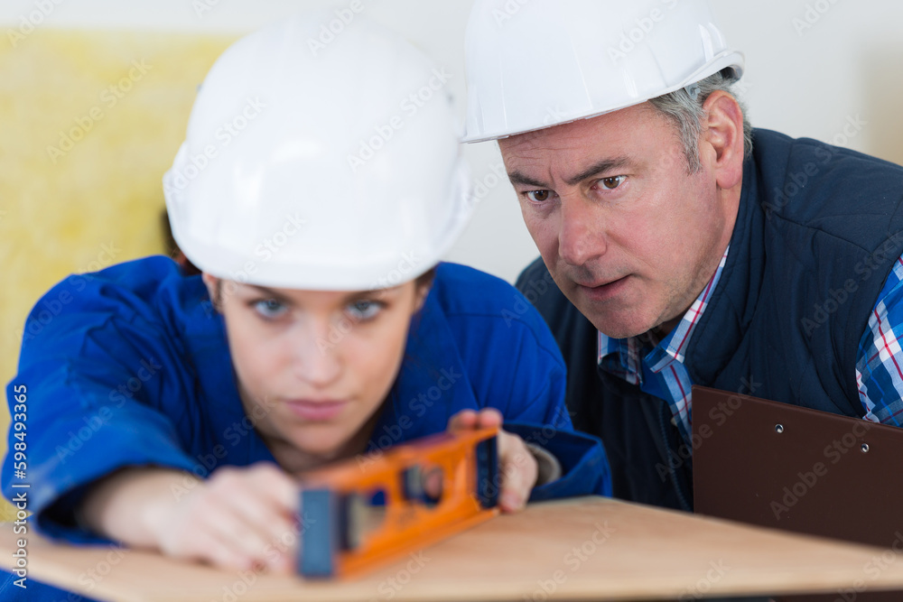 young pretty woman working on construction site young pretty woman working on construction site