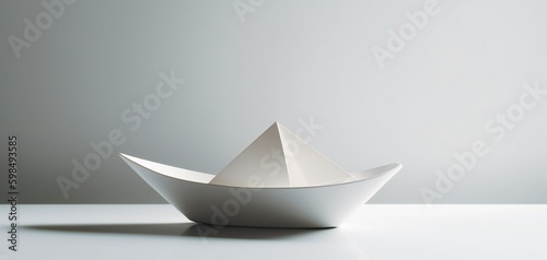 AI Generative. "Unleash Simplicity: A Minimalist Journey with Paper Boat"